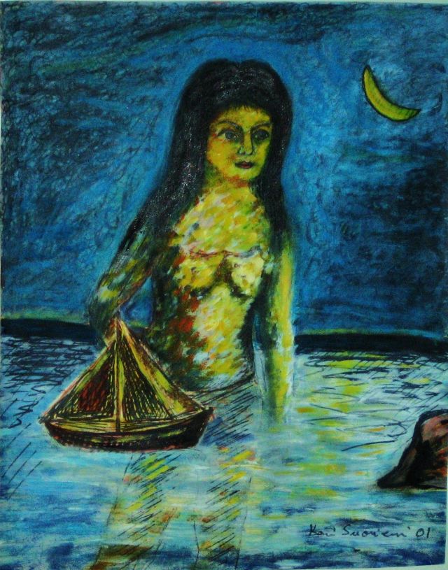 A woman with a boat 40 X 50.JPG