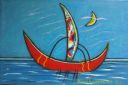 A red boat 50 x 70. Oil on canvas.JPG