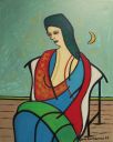 A seated woman 80 X 75 oil on canvas.JPG