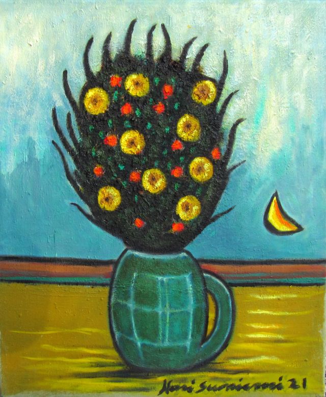 Flowers in a vase 38 x 46 Oil on canvas.JPG